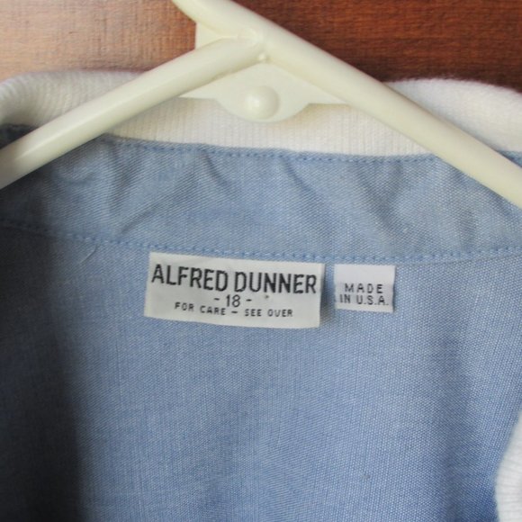 Alfred Dunner Blue Jacket with White Knit Collar and Cuffs Sz. 18 - Picture 8 of 9
